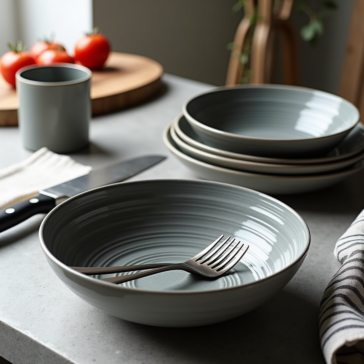 16pcs grey dinner set 