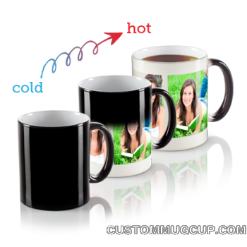 MAGIC MUG PERSONALISED OWN GIFT PICTURE PHOTO TEXT SETS COMPANY LOGO 