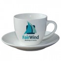 Order 250ml customized logo large cappuccino coffee cups and saucers online 