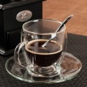 Double Wall Glass Tea/Coffee Cup and Saucer Set 260ML 