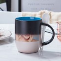 11oz two tone color Personalized Magic Mug, Custom Magic Photo Mug, Color Changing Mug with spoon 