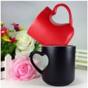  Magic Ceramic Coffee Tea Milk Hot Cold Heat Sensitive Color-Changing Mug Cup Pixel Heart Lovely Gift