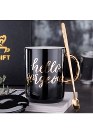 400ml Ceramic Mugs With Real Gold Decal Printing 
