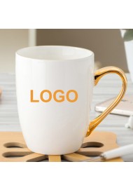 Gold Foil Handle Custom Logo Ceramic Coffee Mug Personalized Design Cup Promotion Activity Gift Mug Multi Shape 
