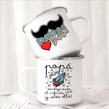 Customize Enamel Mugs Coffee Cups Gift for Daddy Drink Beer Wine Juice Cup Fathers Day Mug Present Coffee Cup