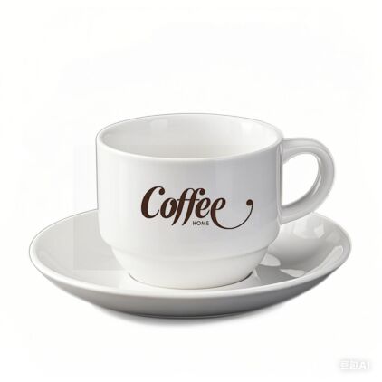 Custom Ceramic Cup and Sacuer Set, HIgh Quality Cappuccino Cup with Saucer 160ml