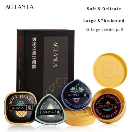 Large Thickened Cushion Puff Dual-use Wet/Dry Sponge Foundation Puff Independent Storage 4pcs Set