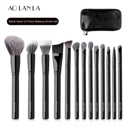 Black Seed 13-Piece Makeup Brush Set Wool Blended with Synthetic Fibers beauty tools,with brush bag & gift box