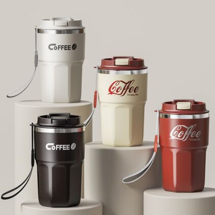 480ML Stainless Steel Coffee Cup With Lid  Custom Logo Insulated Travel Mug