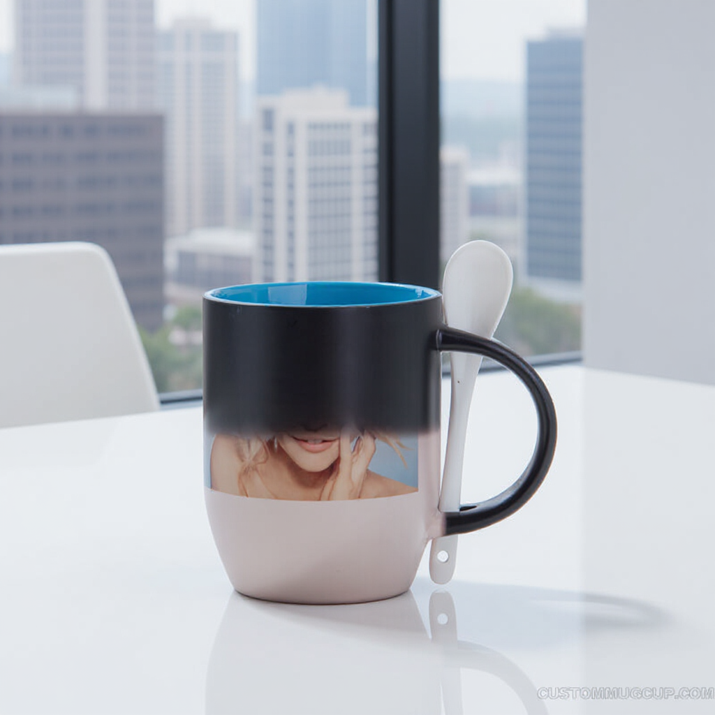 Two-Tone Magic Mug with Spoon