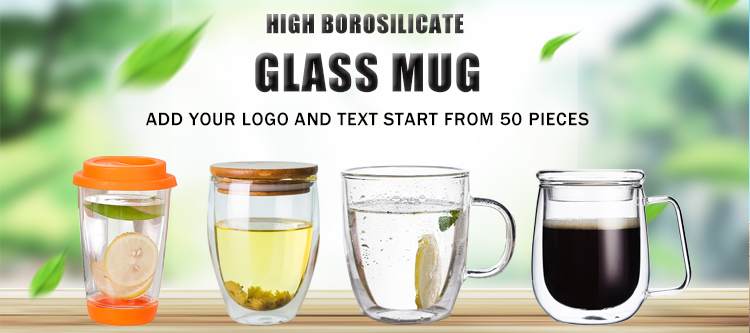 Hot sale double wall glass mug