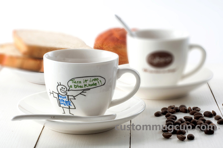 Custom mugs and Personalized mugs Order 250ml customized logo large  cappuccino cups and saucers online order online