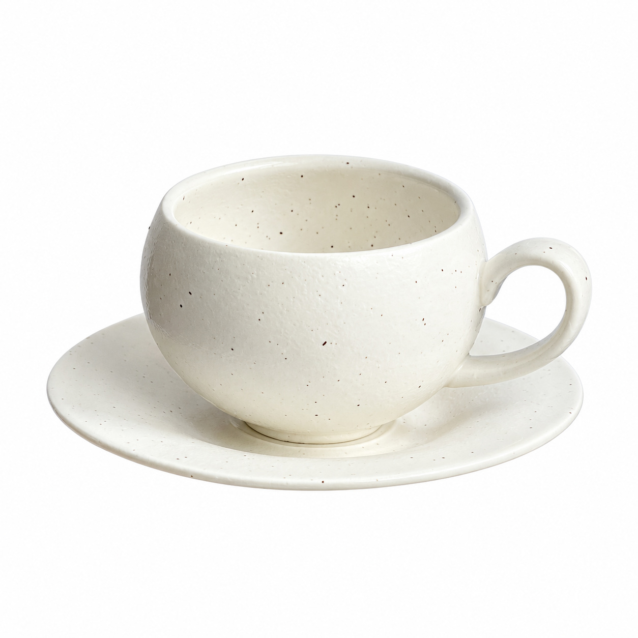 Sesame White ceramic cup and saucer